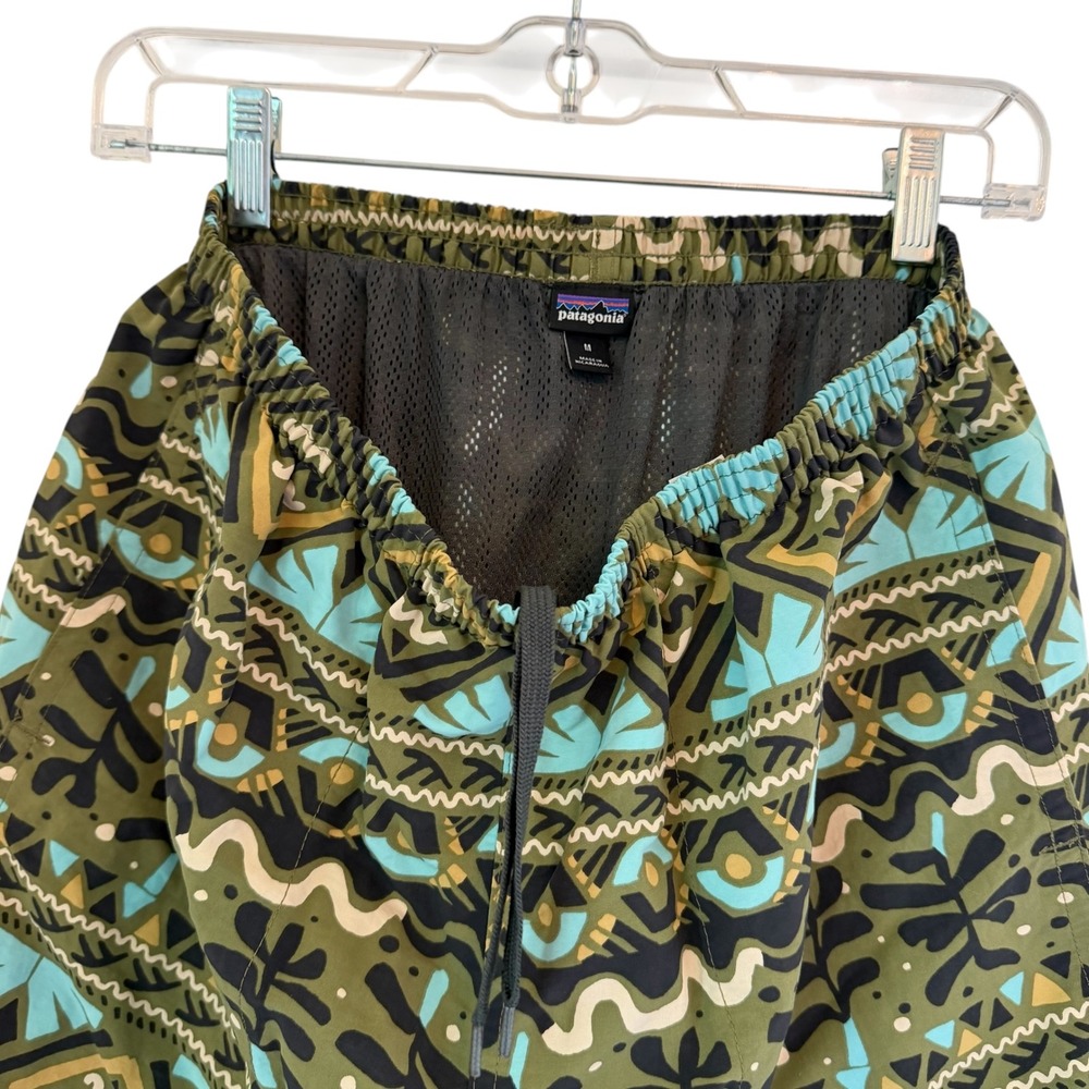 Patagonia Baggies Swim Shorts Mens Medium Mushy Peaks Agave Green Tiki 58034 - Picture 6 of 10